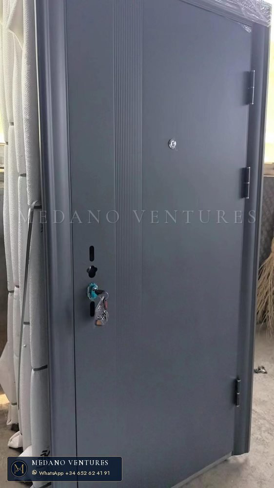 Puerta de seguridad de acero, gris
